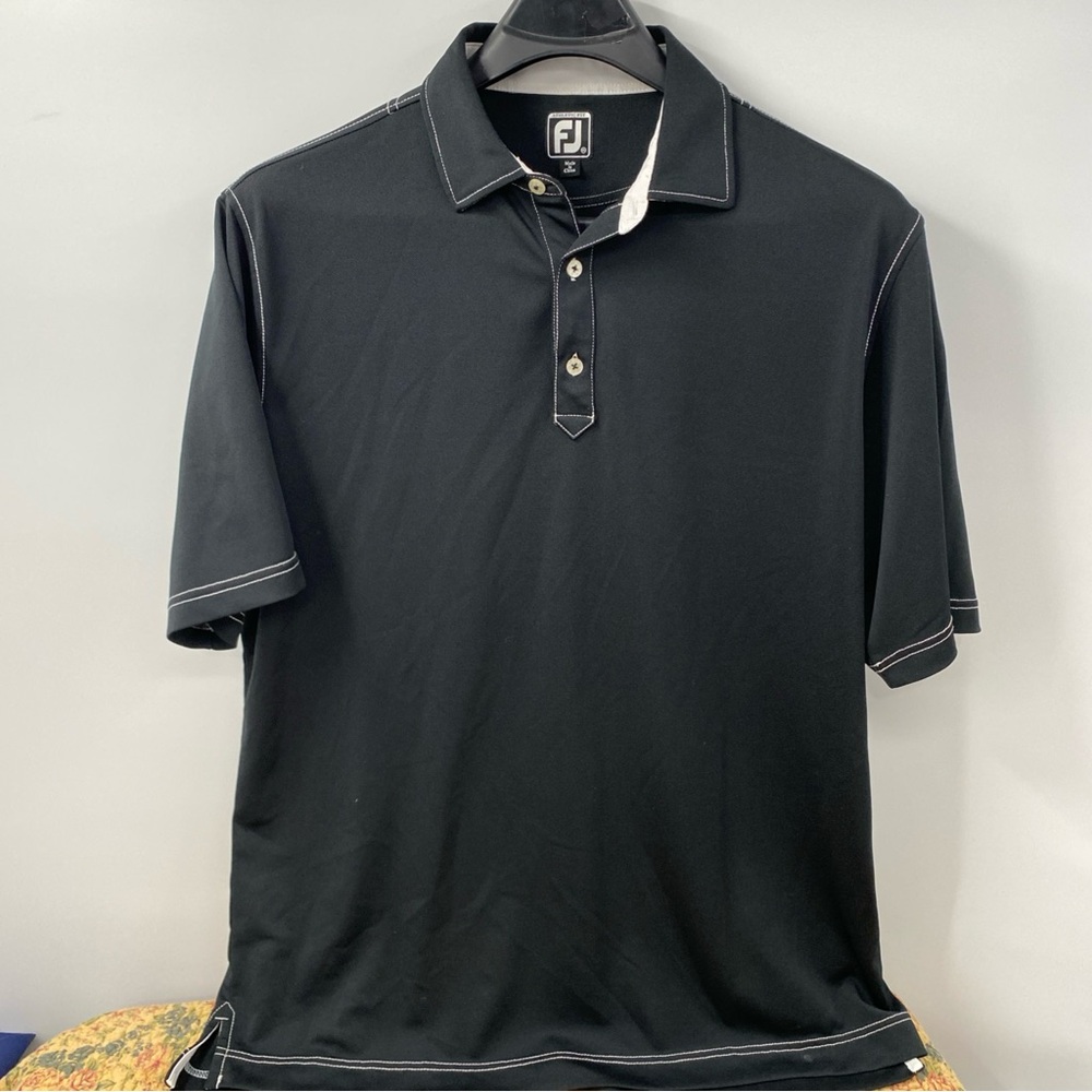 FootJoy Men's Black Short-Sleeve Golf Polo XXL